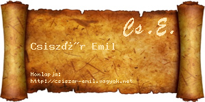 Csiszár Emil névjegykártya