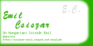 emil csiszar business card