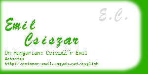 emil csiszar business card